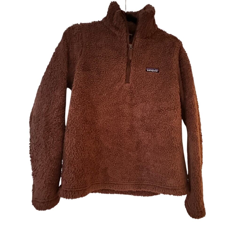 Patagonia Womens Los Gatos 1/4 Zip Fleece Orange Brown Size S Sweater Pullover